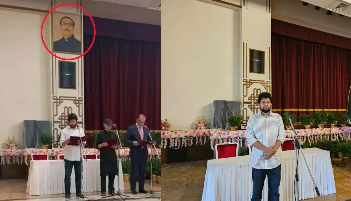 বঙ্গভবনের দরবার হল থেকে সরানো হল শেখ মুজিবের ছবি বঙ্গভবনের দরবার হল থেকে সরানো হল শেখ মুজিবের ছবি