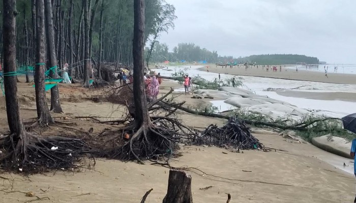 নিম্নচাপের প্রভাবে কক্সবাজার সৈকতে ভাঙন নিম্নচাপের প্রভাবে কক্সবাজার সৈকতে ভাঙন
